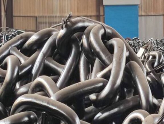 87mm stud link anchor chain Stacked at the factory