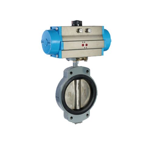 marine center pivoted pneumatic butterfly valve q type white background