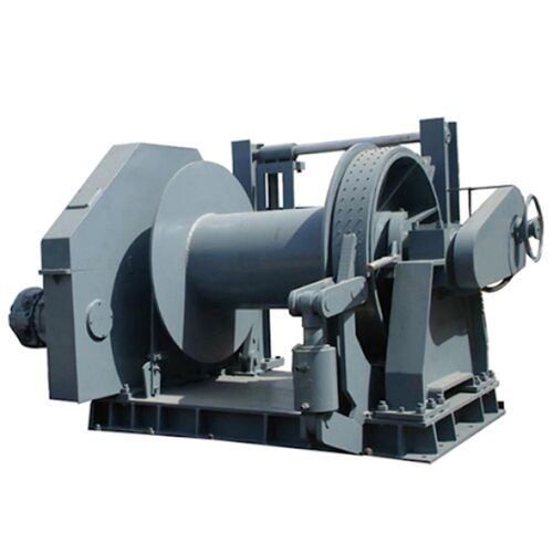 marine hydraulic towing winch white background